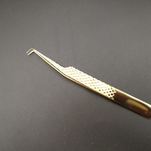 Pinzas para Pestañas de Acero Inoxidable de Grado Médico, Herramienta de Belleza Anticorrosión - Product Image 1