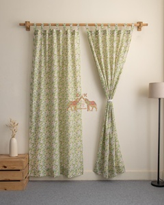 Cortinas de Algodón con Estampado Floral Hecho a Mano para Ventanas, Balcones y Dormitorios, Cortinas para Puertas Hechas a Mano - Product Image 2