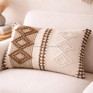 Affordable Lumbar Boho <b>Throw</b> <b>Pillow</b> Cover with Zipper Pillowslip Foldable Handloom Multi Fringe Design Bed Room Boho <b>Pillow</b> Case - Product Image 3