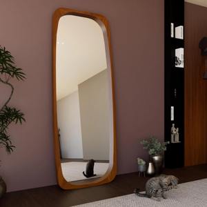 Grand miroir mural en bois pleine longueur, miroir mural surdimensionné en bois pour dressing et salle de sport, accessoire de miroir suspendu en gros - Product Image 6