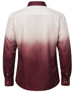 Camisa Formal para Hombre Color Borgoña Degradado, Algodón Premium, Manga Larga, Cierre de Botones, Estilo Casual Elegante, Fabricante OEM Personalizado, Suministro al por Mayor - Product Image 2