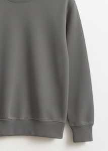 <b>Men's</b> Casual Basic Crewneck <b>Sweatshirt</b> | Charcoal <b>Grey</b> Fleece Oversized Pullover | Wholesale Plain Cotton Anti-Shrink OEM/ODM - Product Image 2