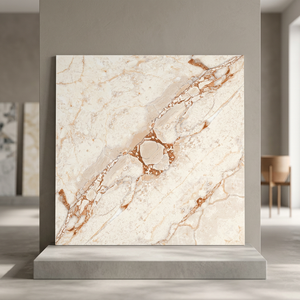 Tuile de terrasse en pierre de marbre naturel lavé mat blanc européen 400x400mm Système de verrouillage Jardin extérieur Teck brossé 16x16 pouces - Product Image 2
