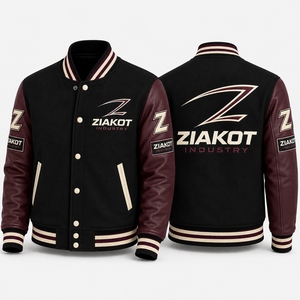 เสื้อแจ็คเก็ตวาร์ซิตี้ผู้ชาย ZIAKOT สีดำ ขาว เขียว พิมพ์ลายโลโก้ตัวอักษร สไตล์ลำลอง สำหรับฤดูใบไม้ร่วงและฤดูหนาว ผลิตจากโพลีเอสเตอร์และผ้าฝ้าย กระดุมแป๊กเต็มตัว มีกระเป๋า - Product Image 4
