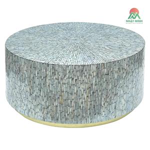 Table basse ronde en rotin Nhat Minh, faite à la main, mobilier de salon contemporain, design moderne - Product Image 1