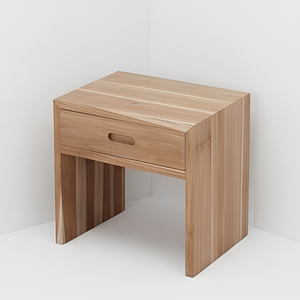 Solid <b>Wood</b> Nightstand Single Drawer Minimalist Bedside Table Natural Timber End Side Stand Bedroom <b>Storage</b> Furniture USA UK UAE - Product Image 2