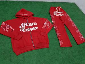 Ensemble de survêtement décontracté pour homme, style streetwear, coupe unie, effet vieilli, délavé au soleil, sweat à capuche et pantalon de survêtement, effet délavé à l'acide, deux pièces - Product Image 3