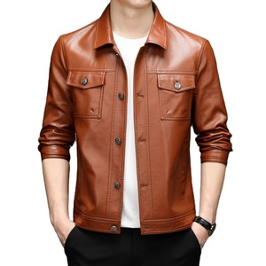 Personalizable Otoño Invierno chaqueta de cuero de negocios para los hombres de invierno de la motocicleta PU Abrigo con OEM Logo Diseño Tela de lona - Product Image 4