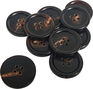 Boutons en corne de buffle naturels faits à la main, écologiques, finition polie naturelle, 4 trous, pour chemises, manteaux, pulls, couture, artisanat, couleur naturelle - Product Image 4