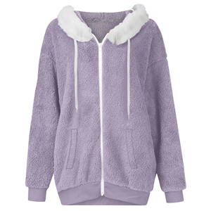 Sweat-shirts à capuche en polaire sherpa personnalisés pour hommes et femmes, chauds, doux et moelleux, avec fermeture éclair, vente en gros, vêtements décontractés streetwear - Product Image 6
