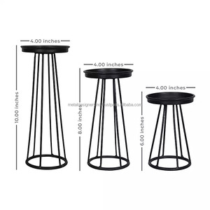 Ensemble de 3 bougeoirs faits à la main en fer forgé noir support décoratif en métal pour la maison jardin cadeaux de noël - Product Image 3