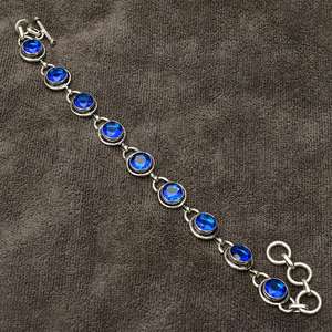 Blue Topaz Gemstone <b>Bracelet</b> Handmade 925 <b>Sterling</b> <b>Silver</b> Jewelry Natural Blue Stone Womens <b>Bracelet</b> Gift - Product Image 1