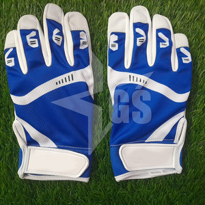 Gants de baseball tendance pour jeunes, couleur bleu et blanc, en cuir, design ajusté, haute adhérence, avec logo personnalisé - Product Image 3