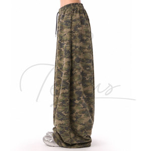 2026 Latest Design Women's High Quality Cotton French Terry Street Wear Loose Jogger Camo Sweatpants with Straight <b>Trousers</b> - Product Image 5