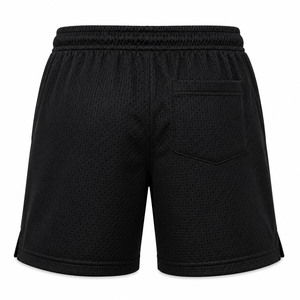 Premium <b>Black</b> Mesh Shorts Drawstring Closure Unisex Solid Design Short Length Sports Shorts Outdoor Shorts - Product Image 2