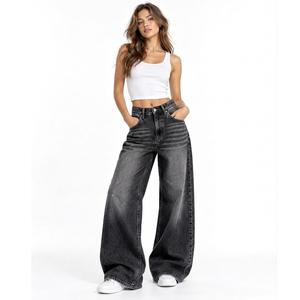 Pantalones Vaqueros Anchos de Mezclilla Premium para Mujer, Corte Holgado, Cintura Alta, Estilo Casual, Venta al Por Mayor, Proveedor de Exportación - Product Image 5