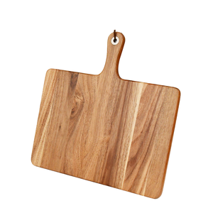 Planche à découper rectangulaire en bois rustique, finition naturelle, antidérapante, plateau de service pour fromage, planche à découper pour la cuisine - Product Image 5