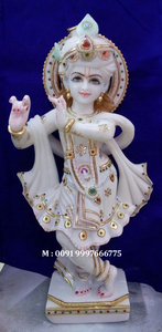 Estatua de pie de mármol blanco de la mejor calidad, estatua de Lord Krishna para adoración y decoración del hogar, venta al por mayor - Product Image 4