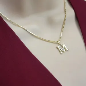 Dvars Diamond Custom Moissanite <b>Initial</b> Letter <b>Pendant</b> Minimalist Luxury Gold Plated 925 <b>Silver</b> Gift for Her - Product Image 6