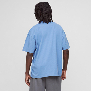 Yourbrand Men's Oversized Light Blue 100% Cotton Solid Casual O-Neck T-<b>Shirt</b> Front Red <b>Flame</b> Logo Quick Dry Eco-Friendly - Product Image 5