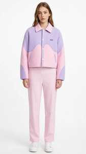 Abrigo de Lana Grueso para Mujer Oneten Apparel, con Bloques de Color, Cuello Vuelto y Botones Florales, Chaqueta Casual de Invierno - Product Image 2