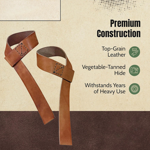 Customized Leather Heavy Duty Weight <b>Lifting</b> Wrist <b>Strap</b> with Custom Logo Anti-Slip Breathable Eco-Friendly Unisex Gym Training - Product Image 6