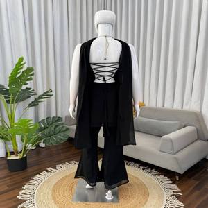 Conjunto de Kurta VASTRA COTTAGE de Diseño con Georgette Sintético y Detalles de Espejo, con Pantalón Bootcut y Dupatta, para Fiestas y Eventos Festivos, para Mujer - Product Image 3
