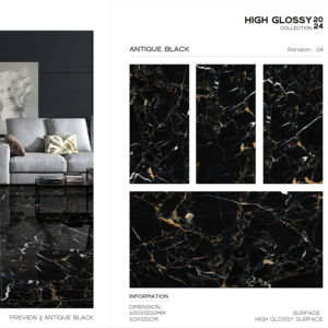 Azulejos de porcelana de alto brillo premium de 60x120 cm, 600x1200 mm, de gran tamaño, azulejos de lujo para pisos y paredes para diseño interior moderno del hogar. - Product Image 1