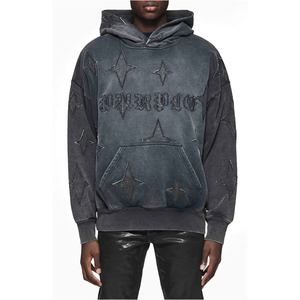 Sweat à capuche zippé brodé pour homme, veste en polaire avec logo personnalisé, streetwear, fournisseur en gros de marques privées - Product Image 4