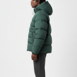 OEM Winter Customized Premium Puffer Jackets Zipper Stand Collar Hoody <b>Waterproof</b> Windproof Wool Lined High Quality Front Custom - Product Image 4