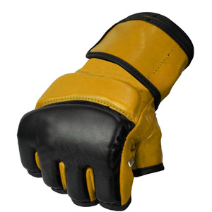 Wholesale 4oz <b>Leather</b> MMA Grappling Gloves Hand Grips Waterproof Adjustable <b>Wrist</b> <b>Strap</b> for Training Punching Kick Boxing - Product Image 4