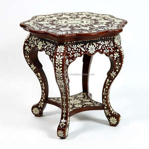 Premium Handcrafted Modern Design Wooden <b>Table</b> Elegant Floral Bone Inlay for Home Office Bedroom Use Beautiful Hotel Decoration - Product Image 4