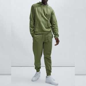 Unisex Pullover Tracksuits Custom Screen <b>Print</b> Jogging Suit Wholesale Custom Heavyweight Cotton Fleece Tracksuits - Product Image 5