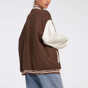 OEM Best Manufacturing High Quality Women's Loose Fitted Varsity <b>Jackets</b> Hip Hop Street Style Breathable Raw Quick Dry Windproof - Product Image 5