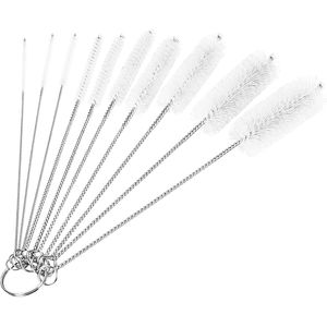 Set di spazzole per la pulizia delle bottiglie con tubo in nylon da 8 pollici, con gancio per bottiglie e tazze a collo stretto, set da 10 pezzi - Product Image 1
