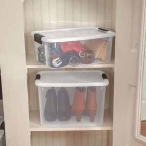 Set di 6 Contenitori di Plastica Trasparente Ultra Resistenti da 18 Quarti, Contenitori Organizzativi per Armadio, Bagno e Viaggi - Product Image 6