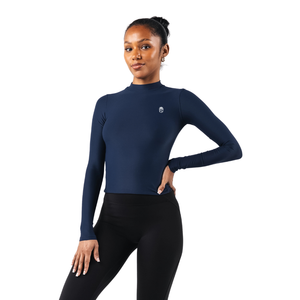 Camiseta de Manga Larga con Cuello Alto de Doble Capa para Mujer, Ajuste Elástico, Tela Suave, Prenda Esencial para el Día a Día, Ropa Deportiva, Ropa de Gimnasio - Product Image 2