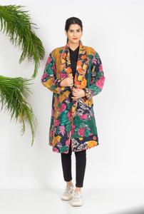 Kantha Jacket for Women Handmade Cotton <b>Quilted</b> Reversible Jacket Vintage Indian Block Print Boho Ethnic <b>Winter</b> Coat Wholesale - Product Image 3