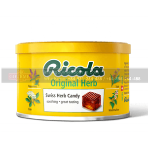 Ricola Original Hierbas Forma de bola Caramelo recubierto en caja Embalaje 100g X 24 Frascos Aromático Agradable Propiedades calmantes - Product Image 1