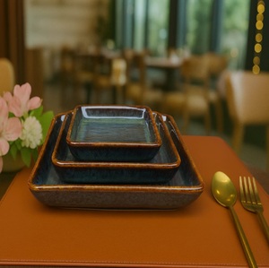 Luxury Square Dinnerware for Home and Hotel Square <b>Ceramic</b> Dinner <b>Plates</b> for Modern Kitchens High Demanding - Product Image 1