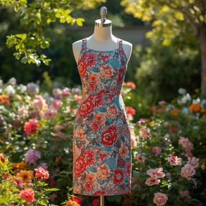 Vestido Casual Estampado hasta la Rodilla para Mujer, Vestido de Uso Diario de Poliéster y Spandex Suave y Elástico - Product Image 4