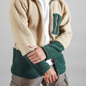 Men's Color Blocking <b>Fleece</b> <b>Jacket</b> Stand Collar Zipper Front <b>Thick</b> Sherpa Lining Casual Winter Wear Regular Length - Product Image 4