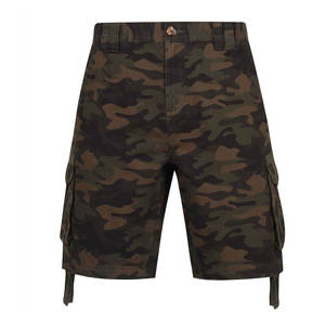 Men's Camouflage Cargo Shorts Mid Waist Button Fly Canvas Casual Bermuda Shorts With Pockets Breathable Cotton - Product Image 1