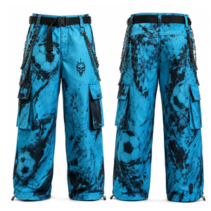Pantalon large streetwear pour homme, taille mi-haute, coupe ample, style denim écologique, séchage rapide, respirant, pour printemps et été - Product Image 6