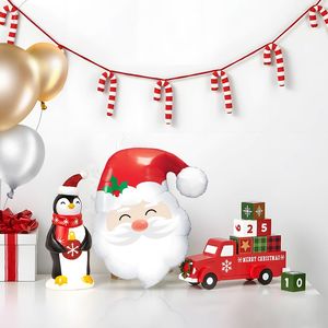 12 pezzi palloncini con testa di Babbo Natale in lamina per feste di compleanno a tema natalizio decorazioni per feste Decorative - Product Image 1