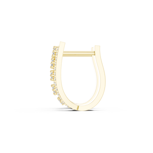 Pendientes de Aro Bali con Circonitas en Cascada, Plata de Ley 925 Chapada en Oro de 18K, Joyería de Lujo para Mujer - Product Image 1