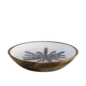 Bols en émail imprimés de champignons et d'animaux de la forêt, faits à la main – Plats écologiques en bois avec revêtement brillant pour salades et collations - Product Image 6