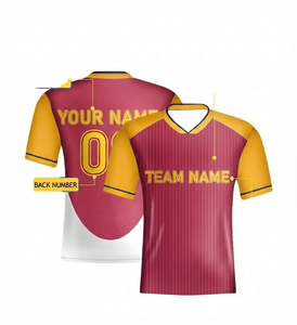 Camiseta de Fútbol Personalizada con Estampado de Transferencia Térmica Rosa, 100% Poliéster, Uniforme de Fútbol Transpirable de Malla, Ropa Deportiva Personalizada para Equipos - Product Image 1