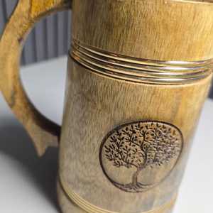 แก้วกาแฟไม้เคลือบผิวพรีเมียม คุณภาพส่งออกที่ดีที่สุดจากอินเดีย ผลิตโดยช่างฝีมือผู้เชี่ยวชาญ ดีไซน์ภาชนะสำหรับดื่มชา ถ้วยและจานรองชา - Product Image 2