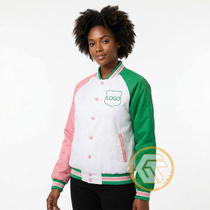 Customized Alpha | Kapa Cotton Fleece Embroidered Varsity Jacket Sorority High Quality Breathable Quick Dry Zipper Women Jackets - Product Image 3